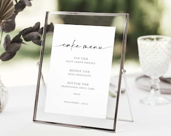 Wedding Cake Menu Sign, Cake Menu Sign, Cake Menu Sign, Cake Menu, Wedding Cake Tiers Sign, Wedding Menu, DIGITAL FILE