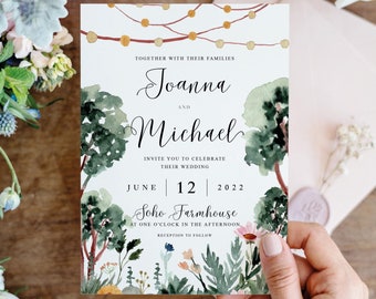 Boho Wedding Invites, Woodland Wedding Invites, Country Wedding Invites, Rustic Wedding Invites, Festival Wedding Invites