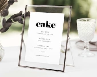 Wedding Cake Menu Sign, Cake Menu Sign, Cake Menu Sign, Cake Menu, Wedding Cake Tiers Sign, Wedding Menu, DIGITAL FILE