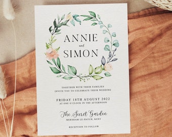 Boho Wedding Invites, Floral Wedding Invites, Country Wedding Invites, Rustic Wedding Invites, Festival Wedding Invites, Digital File
