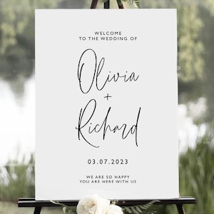 modern wedding welcome sign