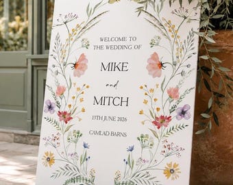 Floral Wedding Welcome Sign, Botanical Wedding Sign, Welcome to our wedding, Welcome Sign, Floral Wedding Sign, Boho Welcome Sign