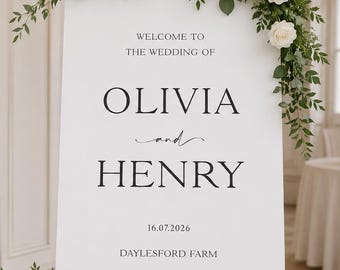 Wedding Welcome Sign, Wedding Entrance Sign, Modern Wedding Sign, Welcome to our wedding, Wedding Day Welcome Sign, Digital File