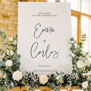 Wedding Welcome Sign, Personalised Welcome to our Wedding Sign, Simple Wedding Sign, Modern Wedding Sign, A1 A2 Wedding Sign, Cotswold wedding