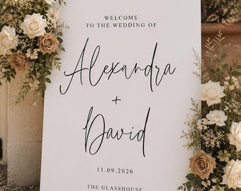 Wedding Welcome Sign, Welcome to our Wedding Entrance Sign, Simple Wedding Sign, Modern Wedding Sign, A1 A2 Wedding Sign, Digital File