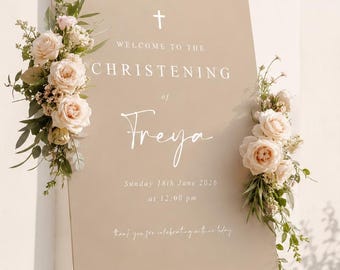 Christening Welcome Sign, Christening Sign, Baptism Welcome Sign, Naming Ceremony Sign, Naming Ceremony Welcome Sign