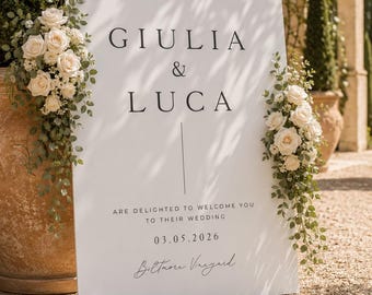 Wedding Welcome Sign, Modern Wedding Sign, Welcome to our wedding, Custom Wedding Day Welcome Sign, Printed Wedding Welcome Sign