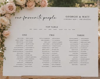 Wedding Seating Plan, Wedding Seating Chart, Our Favourite People Sign, Wedding Table Plan, Banquet Layout Plan, Foamex Board, Digital File