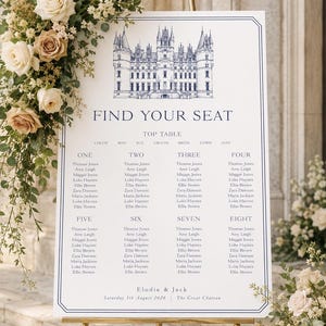 Wedding Seating Plan, Wedding Seating Chart, Illustrated Seating Chart, Wedding Table Plan, Table Plan, Seating Chart, Venue drawing