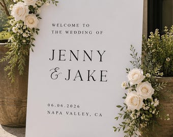 Wedding Welcome Sign, Wedding Entrance Sign, Modern Wedding Sign, Welcome to our wedding, Wedding Day Welcome Sign, Digital File