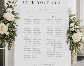 Wedding Seating Plan, Wedding Seating Chart, Seating Chart, Wedding Table Plan, Banquet Layout Table Plan, Foamex Seating Plan, Digital File