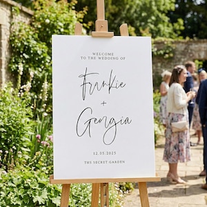 Wedding Welcome Sign, Personalised Welcome to our Wedding Sign, Simple Wedding Sign, Modern Wedding Sign, A1 A2 Wedding Sign