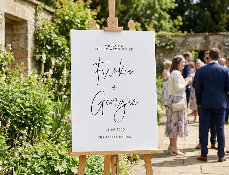 Wedding Welcome Sign, Personalised Welcome to our Wedding Sign, Simple Wedding Sign, Modern Wedding Sign, A1 A2 Wedding Sign