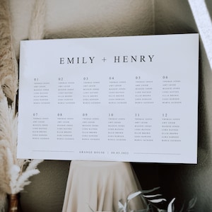 Wedding Seating Plan, Landscape Wedding Seating Plan, Seating Chart, Wedding Table Plan, Table Plan, Seating Chart, Digital File