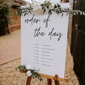 Order of the Day Wedding Sign, Personalised Wedding Sign, Wedding Timeline, Wedding Day Schedule, Wedding Itinerary, Wedding Programme Sign