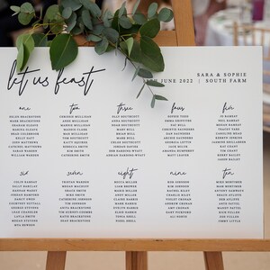 Plan de asientos para bodas, Plan de asientos para bodas en paisaje, Gráfico de asientos, Plan de mesa para bodas, Plano de mesa, Plan de asientos de Foamex, Archivo digital