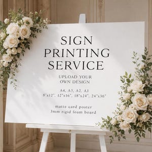 Print Your Own Design Sign, Custom Sign Printing Service, Upload Your Artwork, Foam Board Wedding Sign Printing, Canva Sign Printing, Poster