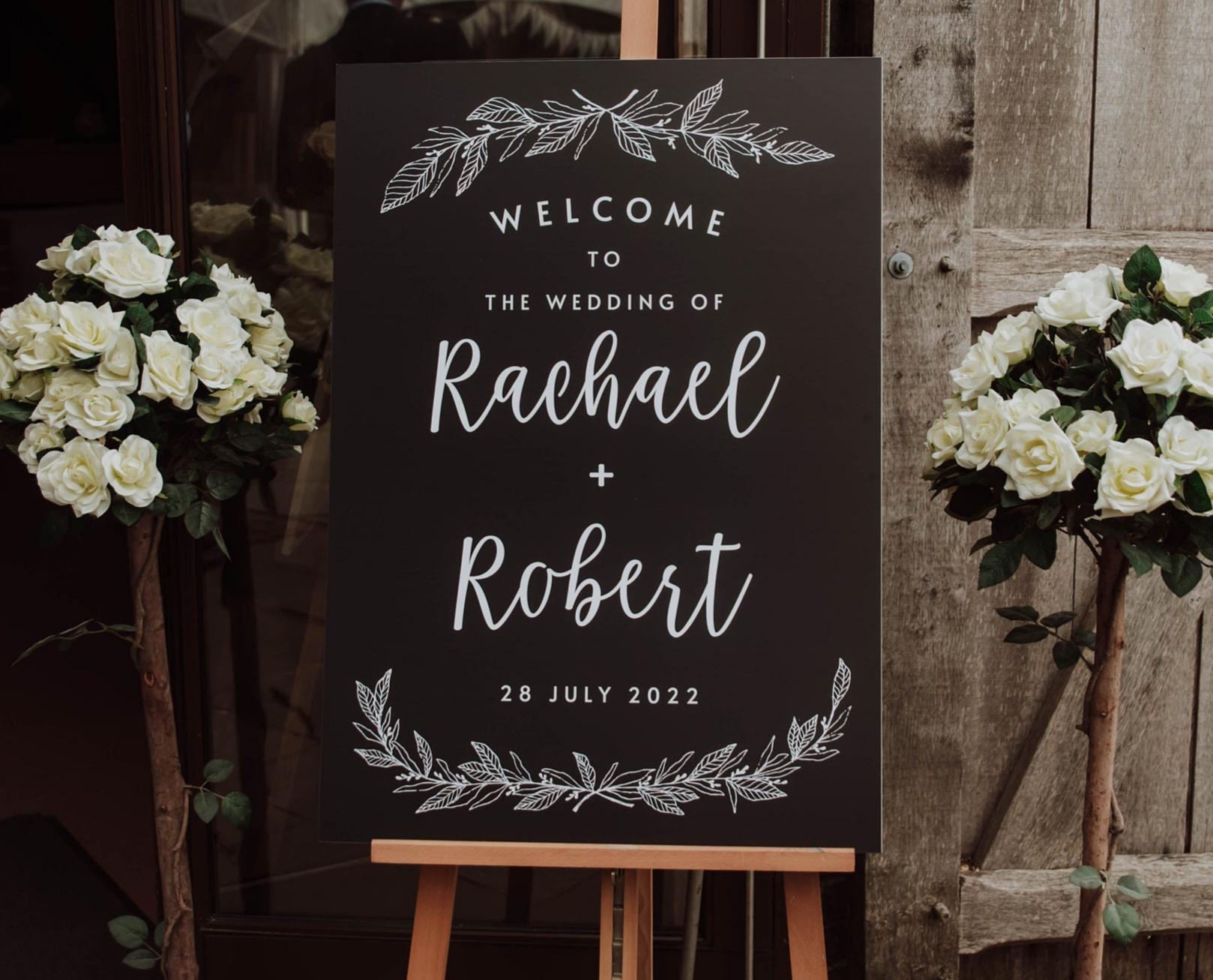 Welcome Wedding Sign, Wedding Welcome Sign, Black Wedding Sign