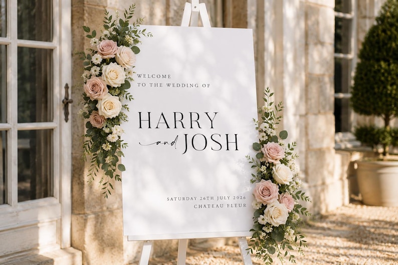Wedding Welcome Sign, Personalised Welcome to our Wedding Sign, Welcome Sign, Custom Wedding Sign, Elegant Wedding Sign, Modern Wedding Sign