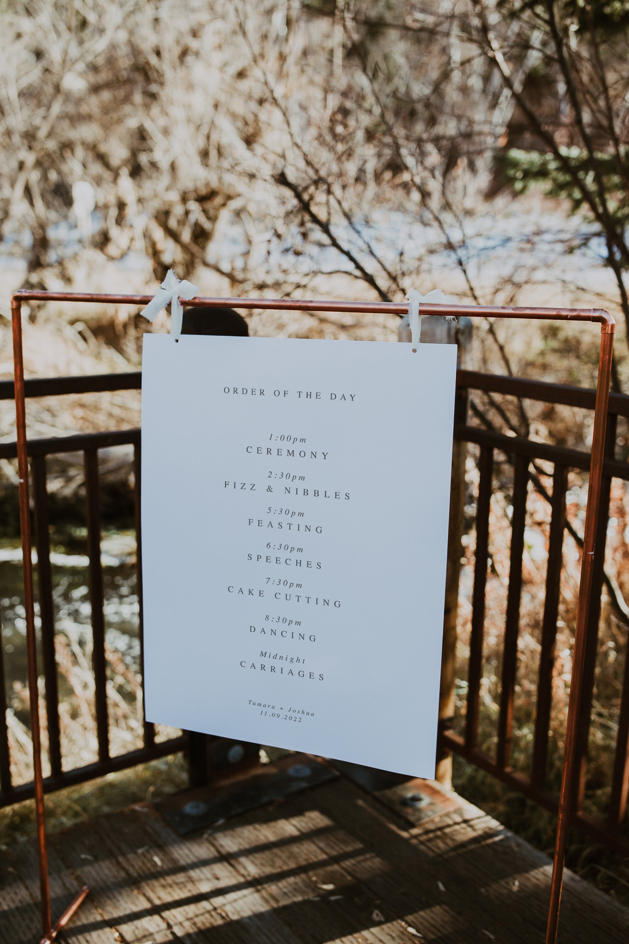 Wedding Order of the Day Sign, Wedding Order of Events Sign, Wedding Timeline, Wedding Day Schedule, Wedding Day Timeline, Wedding Programme