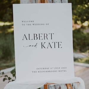 Wedding Welcome Sign, Personalised Welcome to our Wedding Sign, Welcome Sign, Custom Wedding Sign, Elegant Wedding Sign, Modern Wedding Sign