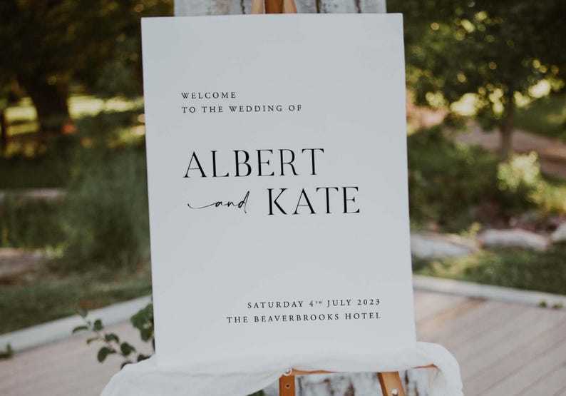 Wedding Welcome Sign, Personalised Welcome to our Wedding Sign, Welcome Sign, Custom Wedding Sign, Elegant Wedding Sign, Modern Wedding Sign
