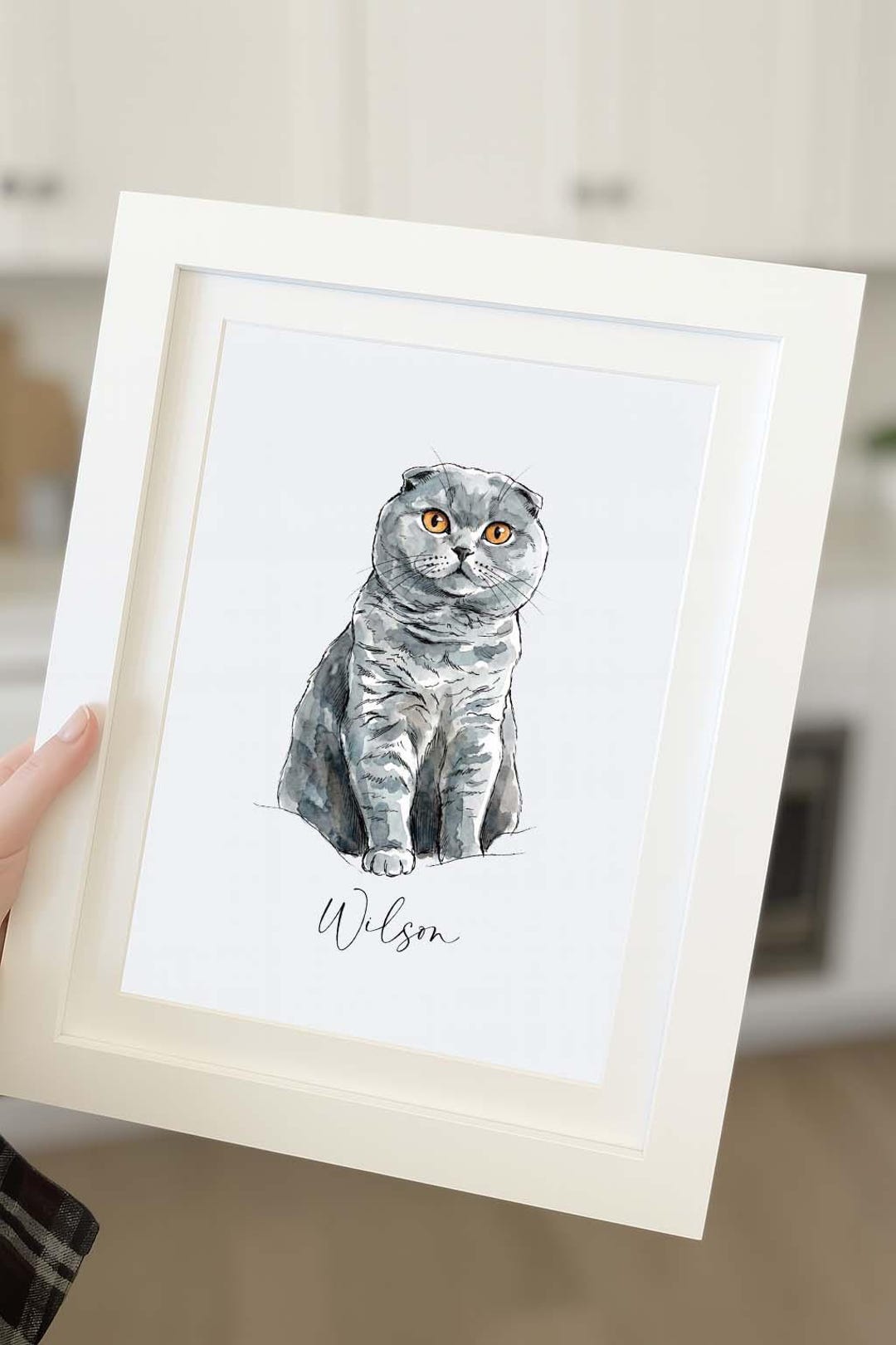 Custom Watercolour Pet Portrait From Photo, Personalized Dog & Cat Art ...