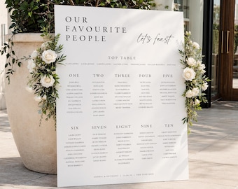 Wedding Seating Chart, Wedding Seating Plan, Seating Chart, Wedding Table Plan, Our Favourite People, Foamex Seating Plan, Digital File