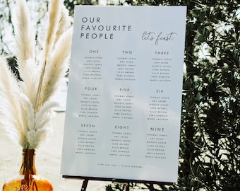 Wedding Seating Plan, Wedding Seating Chart, Our Favourite People Sign, Wedding Table Plan, Seating Chart, Foamex Seating Plan, Digital File