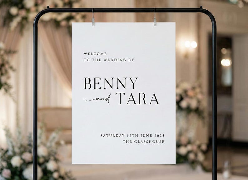 Wedding Welcome Sign, Personalised Welcome to our Wedding Sign, Welcome Sign, Custom Wedding Sign, Elegant Wedding Sign, Modern Wedding Sign