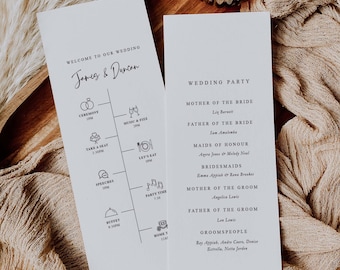 Wedding Order of the Day, Wedding Order of Events , Wedding Timeline, Wedding Order of Service, Wedding Day Timeline, Wedding Programme