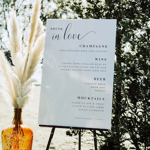 Hochzeit Bar Menü Zeichen, Getränkekarte Hochzeit, benutzerdefinierte Hochzeit Bar Menü Zeichen, Getränkekarte Menü Zeichen, modernes Hochzeit Zeichen, Hochzeit Signage