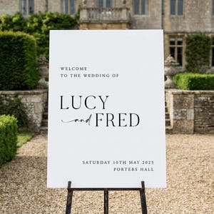 Wedding Welcome Sign, Personalised Welcome to our Wedding Sign, Welcome Sign, Custom Wedding Sign, Elegant Wedding Sign, Modern Wedding Sign