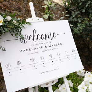 Order of the Day Wedding Sign, Welcome Wedding Sign, Wedding Timeline, Wedding Day Schedule, Wedding Day Timeline, Eucalyptus Wedding Sign