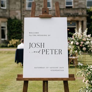 Wedding Welcome Sign, Personalised Welcome to our Wedding Sign, Welcome Sign, Custom Wedding Sign, Elegant Wedding Sign, Modern Wedding Sign