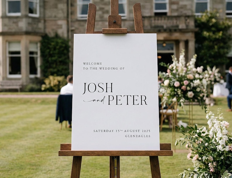 Wedding Welcome Sign, Personalised Welcome to our Wedding Sign, Welcome Sign, Custom Wedding Sign, Elegant Wedding Sign, Modern Wedding Sign