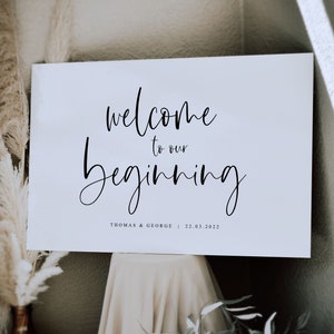 Wedding Welcome Sign, Welcome to our Wedding Entrance Sign, Custom Wedding Sign, Elegant Wedding Sign, Modern Wedding Sign, Printed Sign
