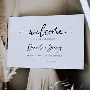 Wedding Welcome Sign, Personalised Welcome to our Wedding Sign, Welcome Sign, Custom Wedding Sign, Elegant Wedding Sign, Modern Wedding Sign