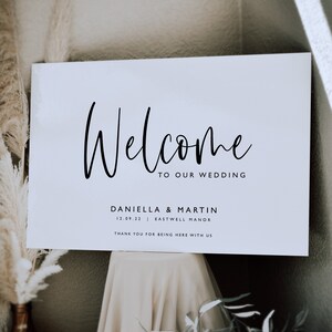 Wedding Welcome Sign,  Welcome to our Wedding Entrance Sign, Simple Wedding Sign, Modern Wedding Sign, Printed Wedding Welcome Sign