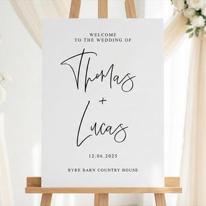 Wedding Welcome Sign, Personalised Welcome to our Wedding Sign, Simple Wedding Sign, Modern Wedding Sign, A1 A2 Wedding Sign