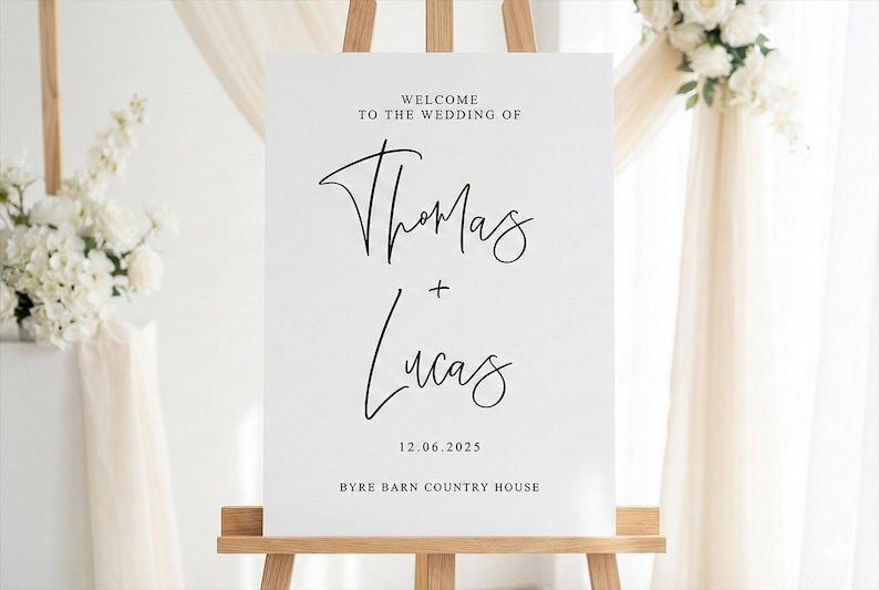 Wedding Welcome Sign, Personalised Welcome to our Wedding Sign, Simple Wedding Sign, Modern Wedding Sign, A1 A2 Wedding Sign