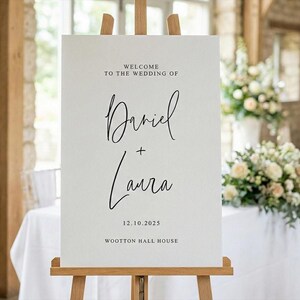 Wedding Welcome Sign, Personalised Welcome to our Wedding Sign, Simple Wedding Sign, Modern Wedding Sign, A1 A2 Wedding Sign