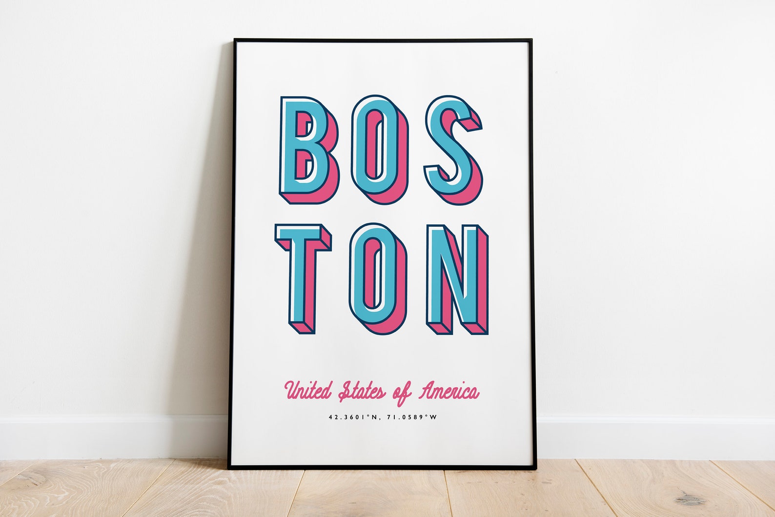 Boston Print Retro Boston Poster Retro Boston Print Boston Etsy