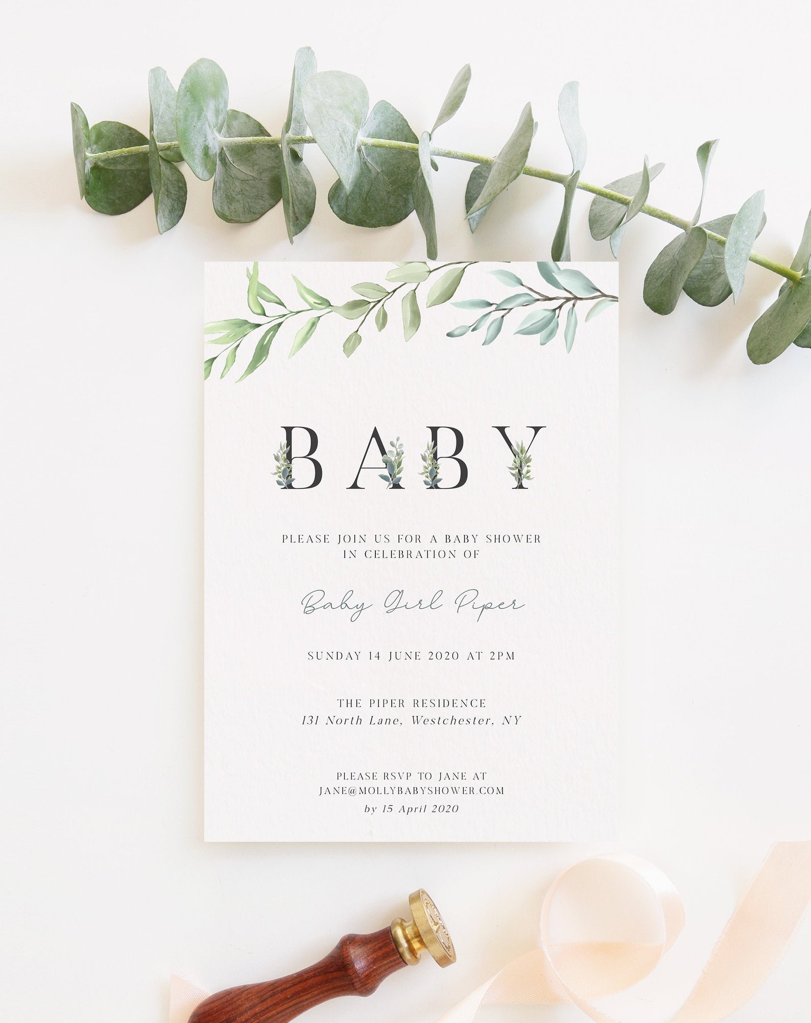 Baby Shower Invitation Modern Baby Shower Unisex Baby Etsy