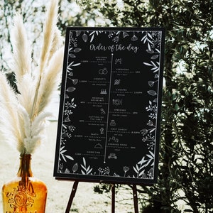 Wedding Order of the Day Sign, Wedding Order of Events Sign, Wedding Timeline, Wedding Day Schedule, Wedding Day Timeline, Wedding Programme