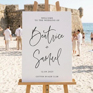 Wedding Welcome Sign, Personalised Welcome to our Wedding Sign, Simple Wedding Sign, Modern Wedding Sign, A1 A2 Wedding Sign, beach wedding sign