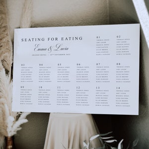 Wedding Seating Plan, Landscape Wedding Seating Plan, Seating Chart, Wedding Table Plan, Table Plan, Seating Chart, Digital File
