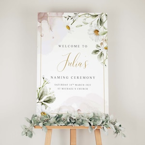 Christening Welcome Sign, Christening Sign, Baptism Welcome Sign, Christening, Naming Ceremony Sign, Naming Ceremony Welcome Sign, Digital