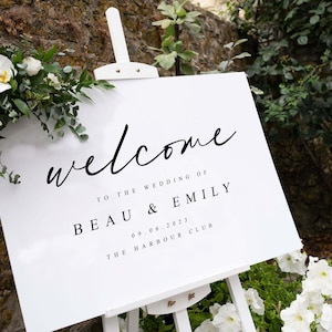 Wedding Welcome Sign, Personalised Welcome to our Wedding Sign, Welcome Sign, Custom Wedding Sign, Elegant Wedding Sign, Modern Wedding Sign