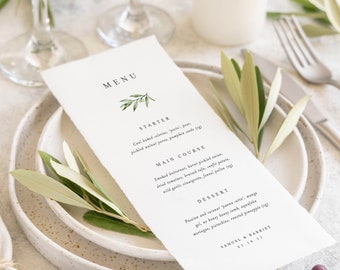 Wedding Menu, Dinner Card Menu, Menus for wedding, Wedding Breakfast, Botanical Wedding Menu, Food Menu, Wedding Reception, Wedding Dinner